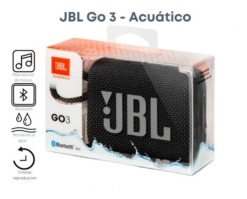 Corneta Portatil Jbl Go3 Bluetooth 5 Horas De Reproducción