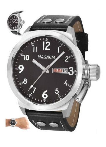 Relógio Magnum Masculino Ma32774t Aço Preto Analógico