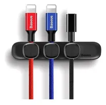 Comprar Organizador Adhesivo De Cables Para Escritorio, Auto, Pared Color Negro