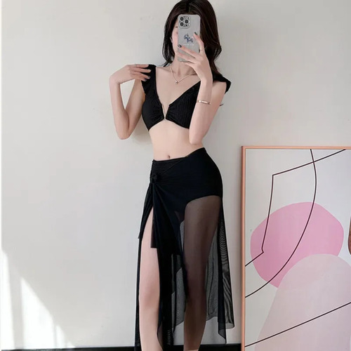 Conjunto De Bikini De Talle Alto Traje De Baño De Color Liso