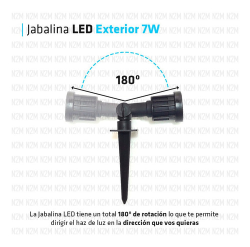 Lampara Led Estaca 7w Foco Exterior Jardin Jabalina Luz Fria