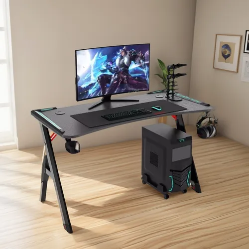 Escritorio Gamer Con Luces 120x60x73cm Negro