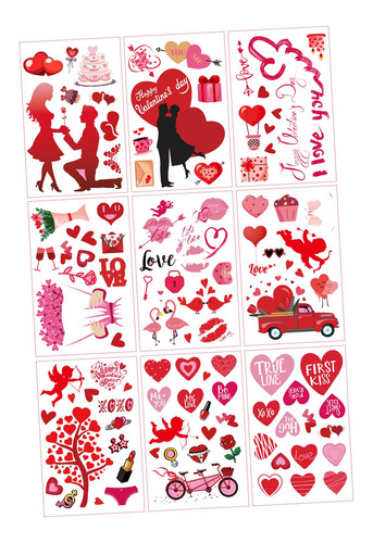 9 Uds. Pegatinas Para El Día De Valentín, Calcomanías De