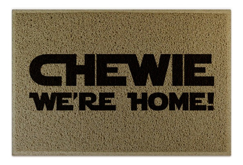 Tapete Capacho Bege - Chewie We're Home Desenho do tecido C499 (Bege)