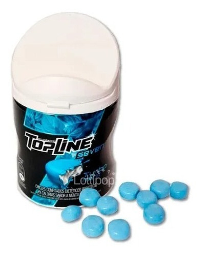 Imagen 2 de 3 de Chicles Confitados Turbo Mint Top Line Seven 50 G.