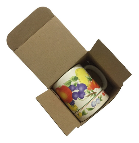 Imagen 2 de 2 de 25 Caja De Carton Microcorrugado Kraft 11x10x9cms Taza Chica