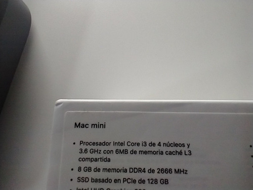 Mac Mini I3 3,6 Ghz 128gb 8gb Ddr4 Nueva -garantia