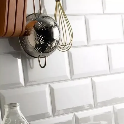 Azulejo Blanco Brillante Medio 7.5x15 Cm Rectangular Cocina Esmaltado Rectificado Clasico 5mm Espesor Cocina Decoracion