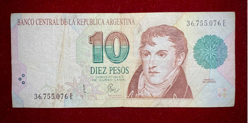 Billete 10 Pesos Convertibles 1er Diseño 1997 Bottero 3049