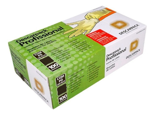 Imagen 2 de 2 de Guantes descartables Descarpack Uso não médico color blanco talle S de látex con polvo x 100 unidades