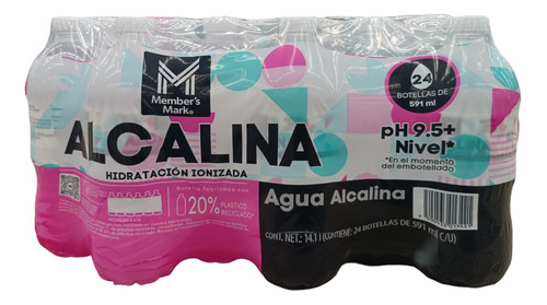 Agua Alcalina 24 Pzas De 591ml Ph 9.5+ Idratacion Ionizada