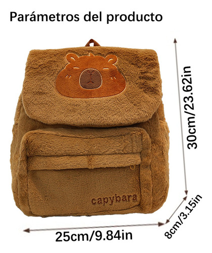 . Mochila Felpa Para Capibara Muñecas Bolsa Mini Informal