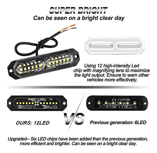 8pcs Sync Feature Ultra Slim 12-led Surface Mount Flash...