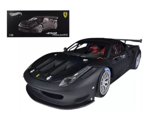 Ferrari 458 Italia Gt2 Plain Body Edition Preto 1:18 Hw Elit