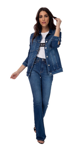 Jaqueta Jeans Feminina Trucker Calvin Klein Cf0oc07oj495