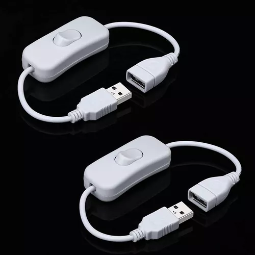 Cable USB con interruptor macho-hembra 0.30 M Blanco