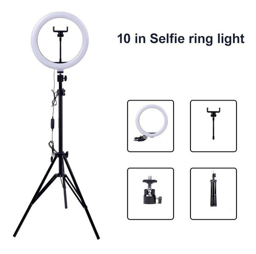 Ring Light Iluminador Led Celular 26 Cm Tripé Live Foto Pro