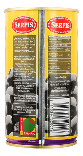 Aceitunas Sin Hueso Serpis 350 G