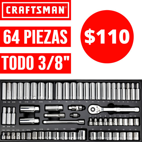 Craftsman Caja De 3/8 Con Dados 10 A 18 Mm * Delivery