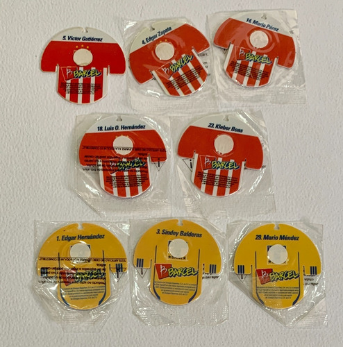 32 Tazos Playeras Barcel Futbol Santos Tiburones Necaxa L119 (Usado)