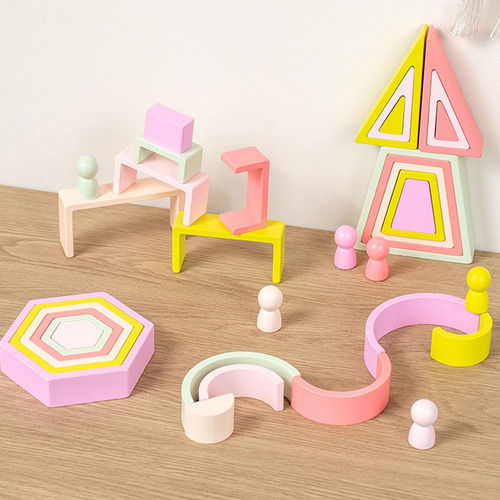 Bloques De Construcción De Madera, Apilador De Arco Iris,