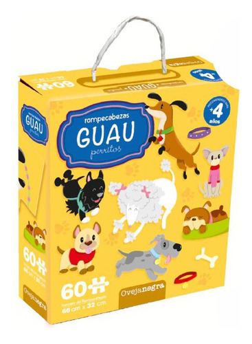 Puzzle Rompecabezas Infantil Perritos 60p 66x32 Oveja Negra
