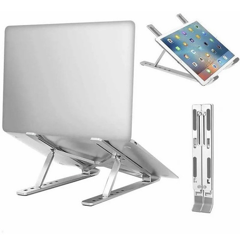 Imagen 2 de 10 de Base Soporte Para Portátil, Plegable Plata