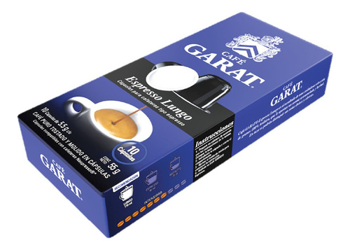 Café Garat Cápsulas Lungo Con 10 Cápsulas De 5.5g