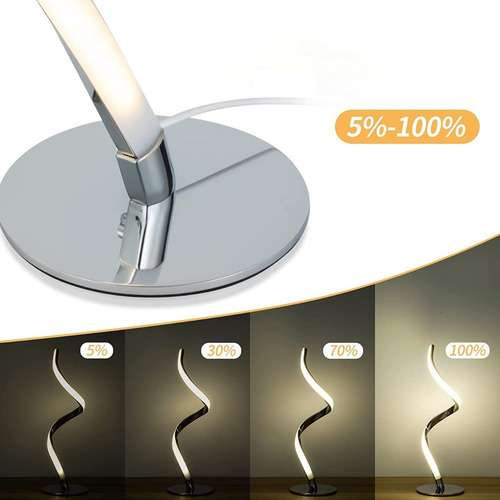 Lámpara De Escritorio Led Con Control Táctil Espiral Moderna