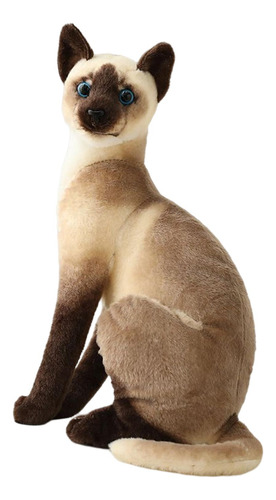 Lindo Peluche Cómodo Gato Peluche Gato Siamés De 32cm