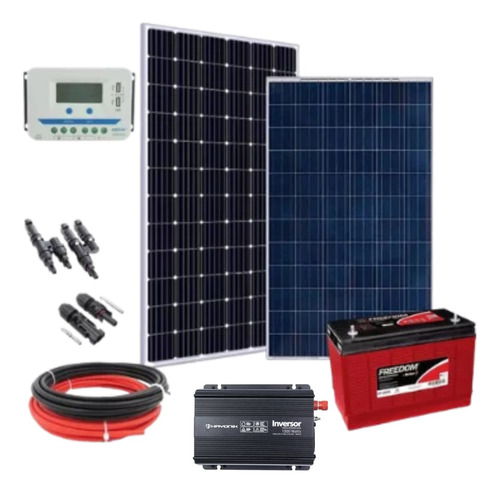 Kit Energia Solar Off Grid 380w Inversor 110v Bateria 115ah