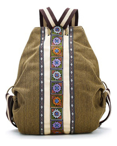 Mochila Feminina Tribal Ethnic Canvas, Ombro Hippie B