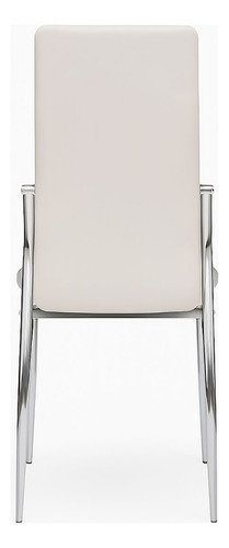 Silla New Paris X4 Tapizado Cuero Sintetico Blanco Cromada Comedor Ballsellings
