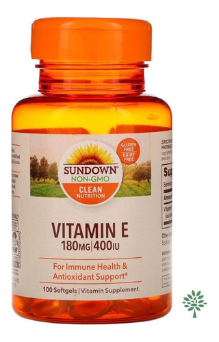 Vitamina E 400ui 100 Softgels Sundown Saúde Cardiovascular