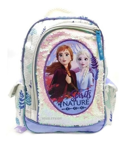 Mochila Espalda Frozen 16p Primaria Nena Orig Color Blanco