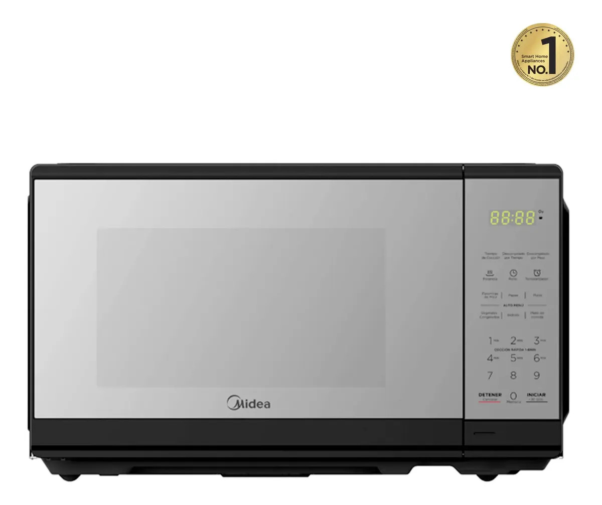 Horno De Microondas Midea 0.7 Pies Cúbicos 20l Negro Espejo