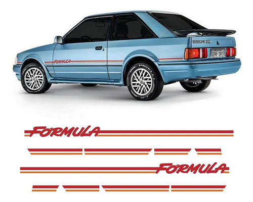 Adesivo Lateral Faixa Ford Escort Formula Decorativa