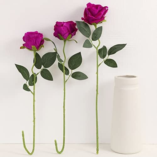 15 Rosas Artificiales Terciopelo - Morado