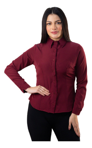 Camisa Blanca De Popelina Para Uniforme De Mujer