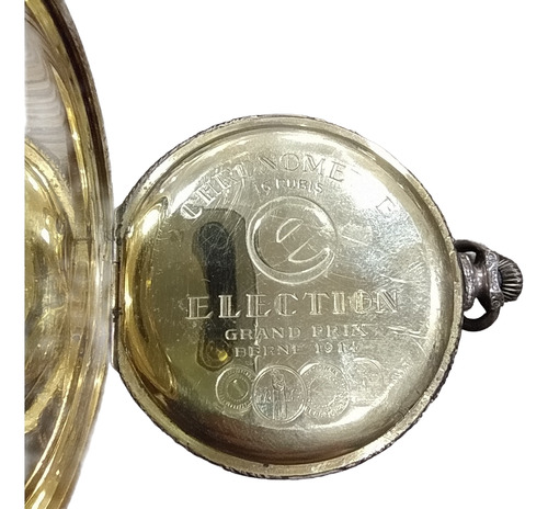 Antiguo Reloj De Bolsillo Suizo Election Funciona Dorado (Usado)