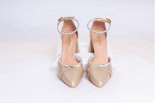 Zapatos Novia Blanco O Dorado Stiletto 