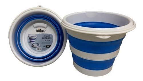 Balde Dobrável 10 L Azul Plástico Retrátil Desmontável Mop
