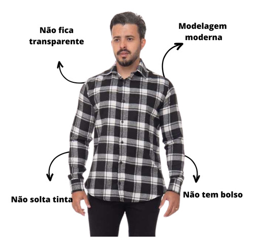 Camisa Xadrez Flanela Masculina Country Rodeio Agro Western