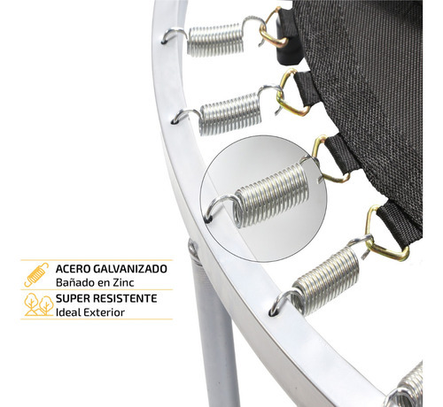 Imagen 2 de 5 de Mini Trampolin Cama Elastica Negro - 1 Mts Profesional