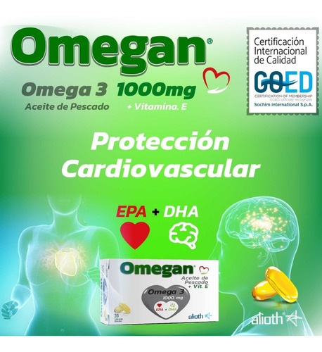 Cápsulas moles de óleo de peixe Omegan x 60 cápsulas