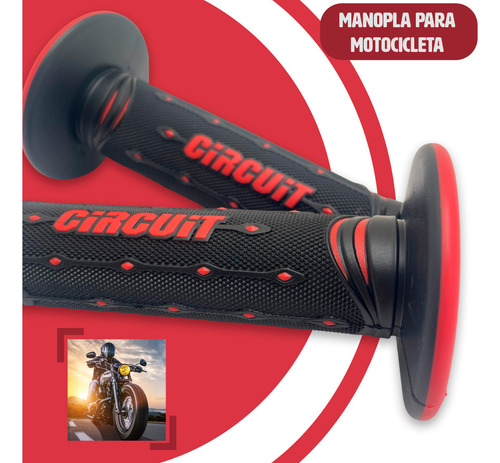 Par Manopla Punho Bicicleta Bike Circuit Speed Cor Preto/vermelho
