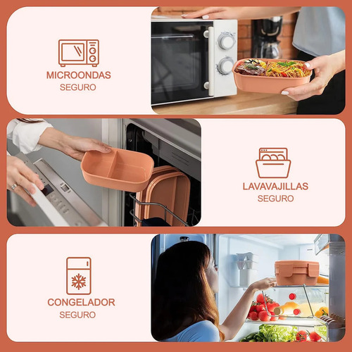Box Lunch 3 Niveles Topper 1900ml Fiambrera Con Cubiertos
