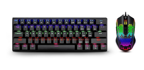 Kit Gamer Teclado 60% Y Mouse Mecanico Tdagger Main Force 08