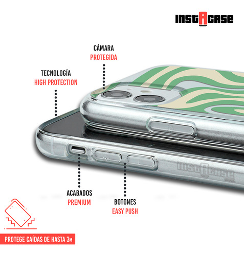 Funda Para iPhone Para Mujer Curvas Verde Con Tu Nombre