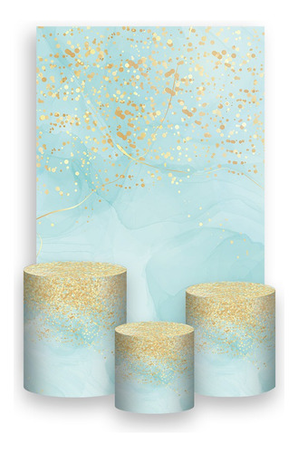 Painel Vertical+ Trio Capa Efeito Mármore Glitter Dourado 07